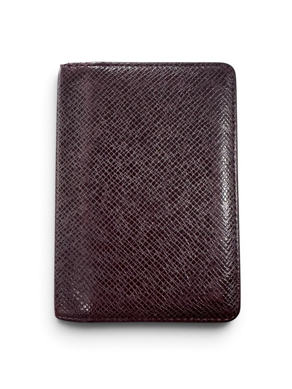 Louis Vuitton Burgundy Wine Taiga Leather Pocket Organizer Card Holder